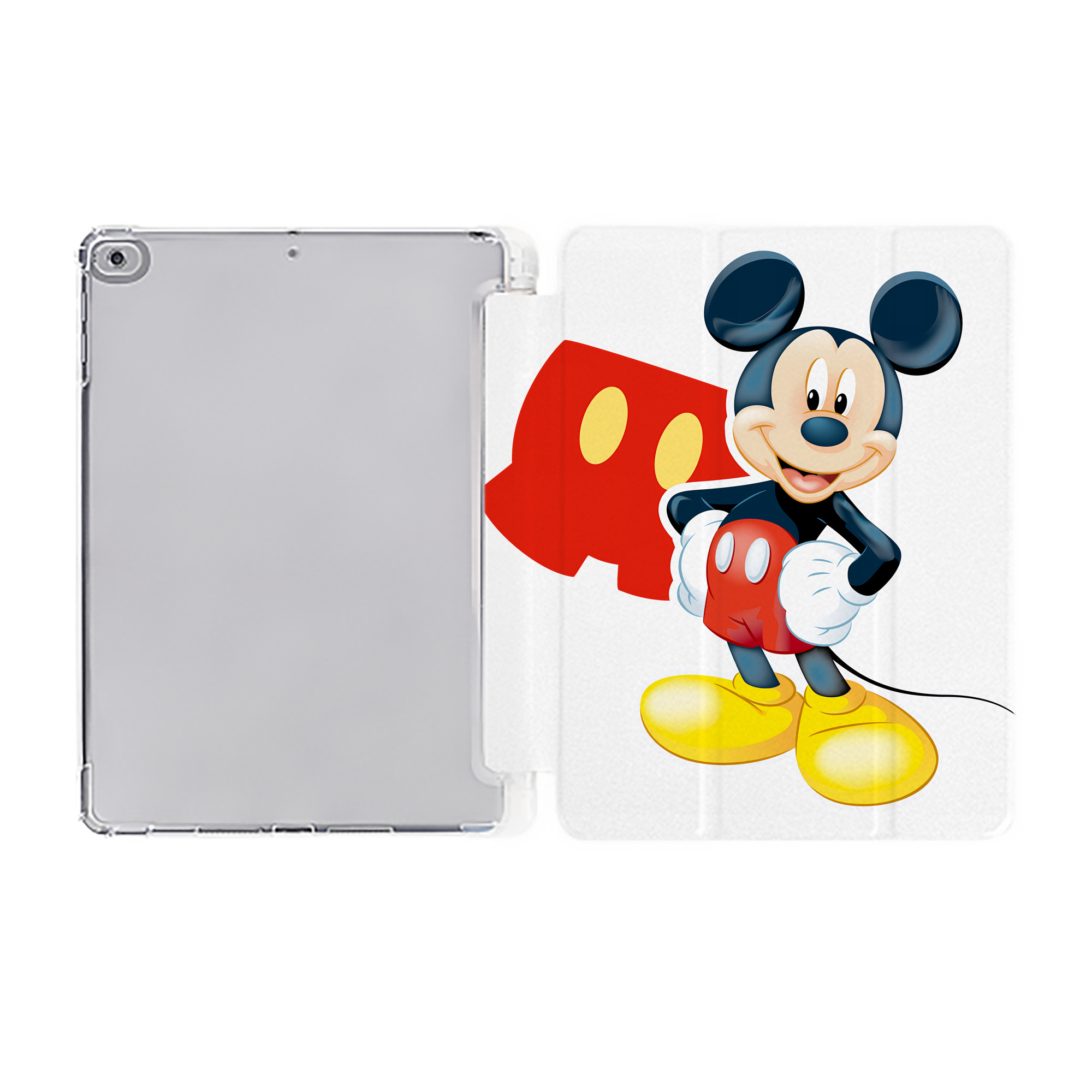 （画像用） ミッキーマウス Mickey Mouse IPad ケース ペン収納付き 三つ折りスタンド PUレザー×シリコン 対応機種9.5/10.5/10.9インチ